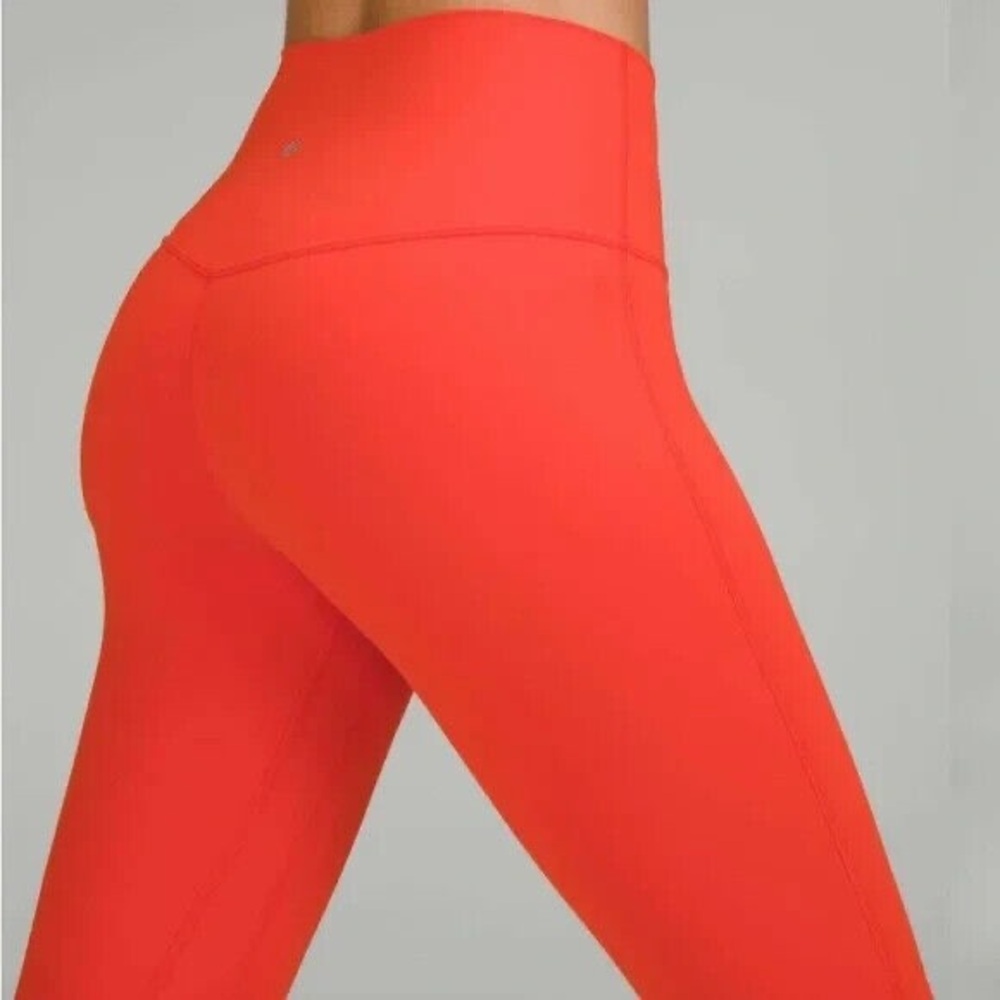 Lululemon Athletica Orange High-Waisted Leggings